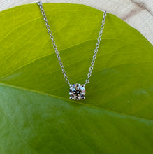 Load image into Gallery viewer, 14 ct. white gold necklace with one 0,50 ct. natural diamond
