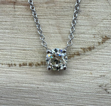 Load image into Gallery viewer, 14 ct. white gold necklace with one 0,50 ct. natural diamond
