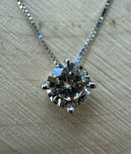 Load image into Gallery viewer, 14 ct. white gold necklace with 0,53 ct. diamond
