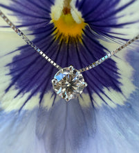 Load image into Gallery viewer, Necklace in 14 ct. white gold with a 0,55 ct. diamond
