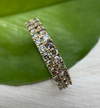 Load image into Gallery viewer, Double eternity gold ring with 1,34 tcw. natural diamonds.
