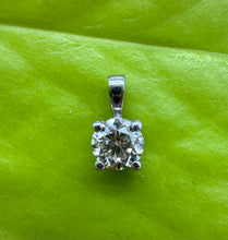 Load image into Gallery viewer, 14 ct. white gold pendant with one 0,41 ct. natural diamond
