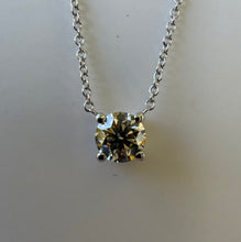 Load image into Gallery viewer, 14 ct. white gold necklace with one 0,50 ct. natural diamond
