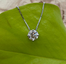 Load image into Gallery viewer, Necklace in 14 ct. white gold with a 0,55 ct. diamond
