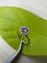 Load image into Gallery viewer, Halo ring in 14 ct. gold with 0,69 tcw. natural diamonds
