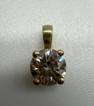 Load image into Gallery viewer, Pendant in 14 ct. gold holding one 0,50 ct. natural diamond
