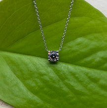 Load image into Gallery viewer, 14 ct. white gold necklace with one 0,50 ct. natural diamond
