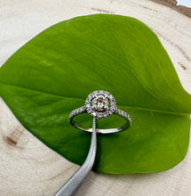 Load image into Gallery viewer, Halo ring in 14 ct. white gold with 0,48 tcw. diamonds
