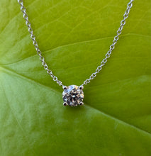 Load image into Gallery viewer, Necklace in 14 ct. white gold holding one 0,50 ct. natural diamond
