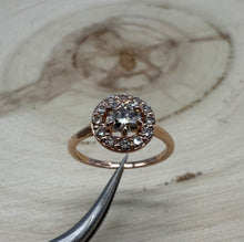 Load image into Gallery viewer, Halo ring in 14 ct. rose gold with 0,83 ct. natural diamonds
