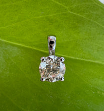 Load image into Gallery viewer, Pendant in 14 ct. white gold holding one 0,50 ct. natural diamond
