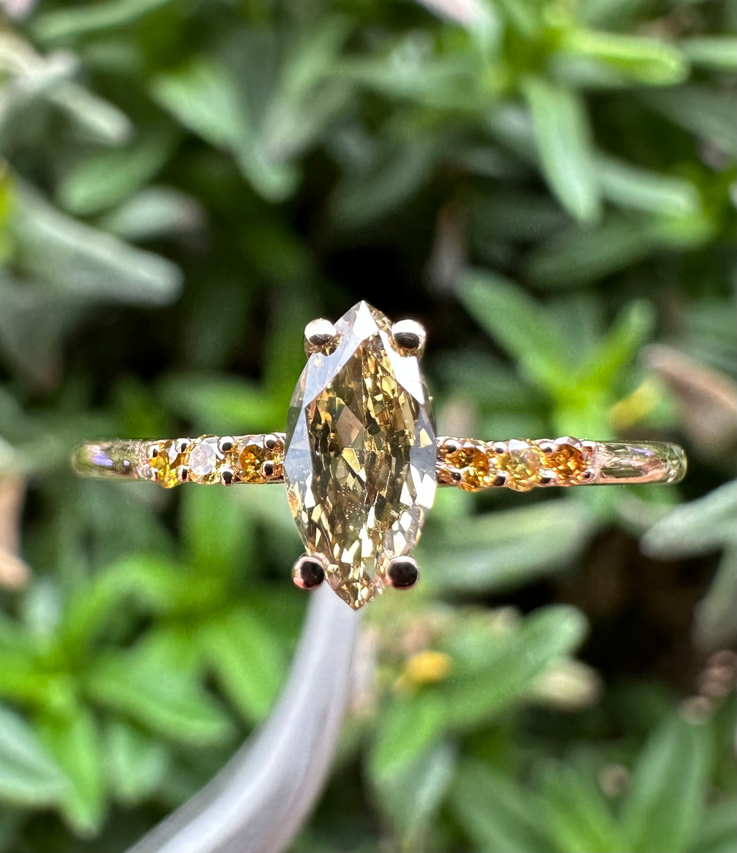 14 ct. rose gold ring with 0,36 tcw. diamonds