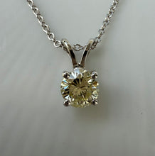 Load image into Gallery viewer, Diamond necklace in 14 ct. white gold with one 0,48 ct. natural diamond
