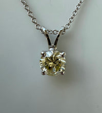 Load image into Gallery viewer, Diamond necklace in 14 ct. white gold with one 0,48 ct. natural diamond
