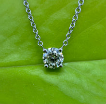Load image into Gallery viewer, 14 ct. white gold necklace with one 0,50 ct. natural diamond
