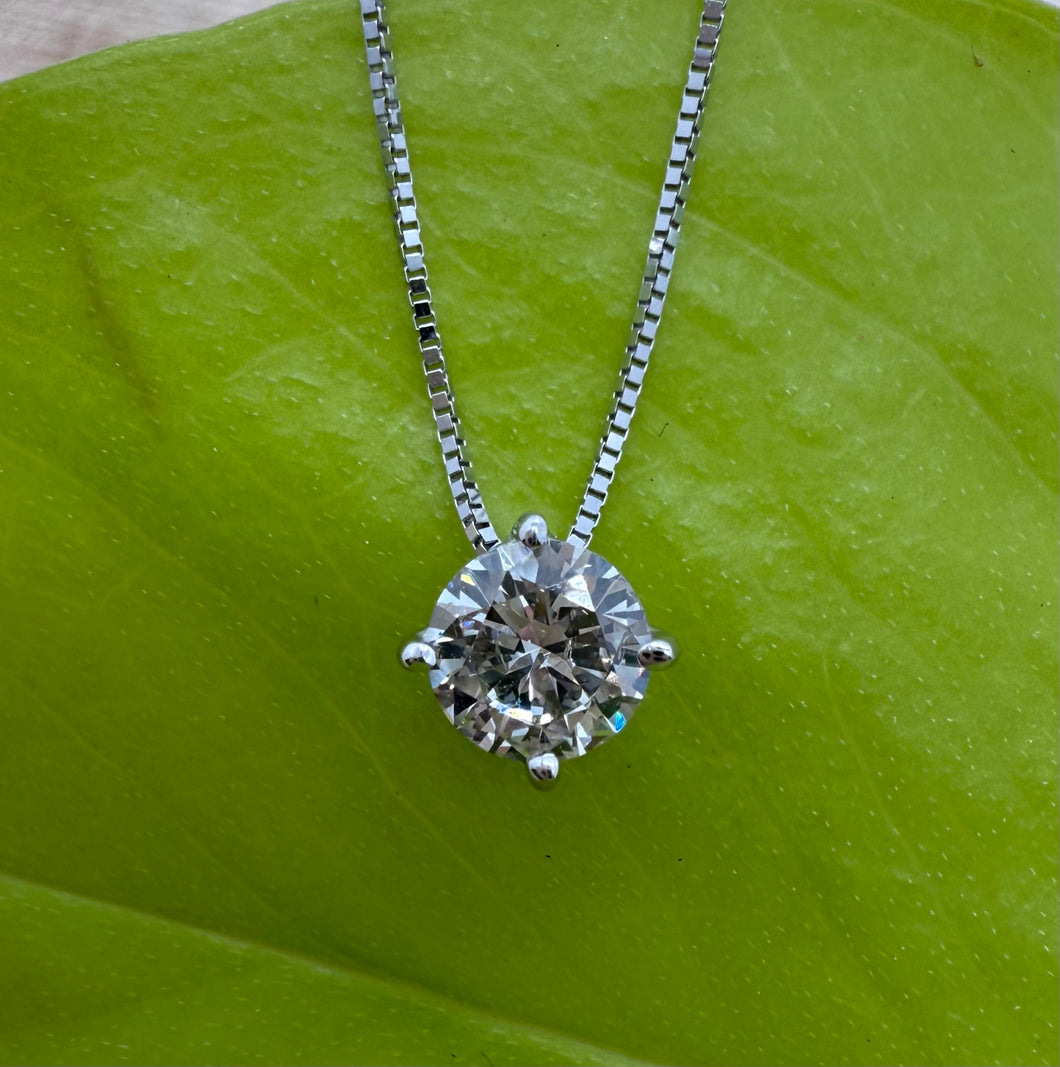 14 ct. white gold necklace with 0,53 ct. diamond