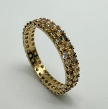 Load image into Gallery viewer, Double eternity gold ring with 1,34 tcw. natural diamonds.

