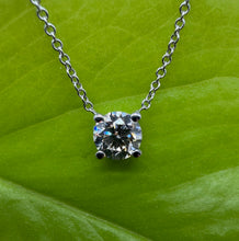 Load image into Gallery viewer, Necklace in 14 ct. white gold holding one 0,50 ct. natural diamond
