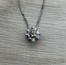 Load image into Gallery viewer, Necklace in 14 ct. white gold with a 0,55 ct. diamond
