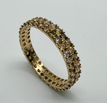 Load image into Gallery viewer, Double eternity gold ring with 1,34 tcw. natural diamonds.
