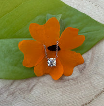 Load image into Gallery viewer, Necklace in 14 ct. white gold holding one 0,50 ct. natural diamond
