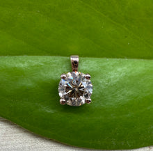 Load image into Gallery viewer, Pendant in 14 ct. rose gold holding one 0,51 ct. natural diamond
