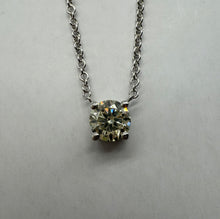Load image into Gallery viewer, 14 ct. white gold necklace with one 0,50 ct. natural diamond
