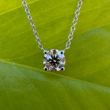 Load image into Gallery viewer, 14 ct. white gold necklace with one 0,50 ct. natural diamond
