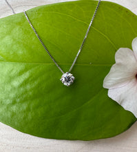 Load image into Gallery viewer, Necklace in 14 ct. white gold with a stunning 0,63 ct. diamond
