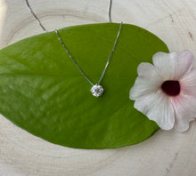 Load image into Gallery viewer, Necklace in 14 ct. white gold with a stunning 0,63 ct. diamond

