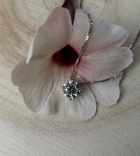 Load image into Gallery viewer, Necklace in 14 ct. white gold with a stunning 0,63 ct. diamond
