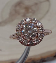 Load and play video in Gallery viewer, Halo ring in 14 ct. rose gold with 0,83 ct. natural diamonds
