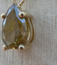Load and play video in Gallery viewer, Necklace in 14 ct. gold with a 2,20 ct. diamond pendant.
