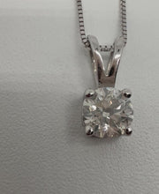 Load and play video in Gallery viewer, Necklace in 14 ct. white gold with 0,52 ct. diamond

