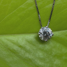 Load and play video in Gallery viewer, 14 ct. white gold necklace with 1,02 ct. diamond
