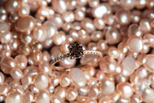 Load image into Gallery viewer, Beautiful pink gold ring with orange-brown diamond
