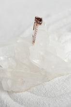 Load image into Gallery viewer, Beautiful pink gold ring with orange-brown diamond
