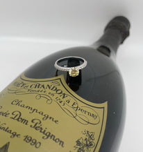 Load image into Gallery viewer, White gold ring with an intense yellow diamond
